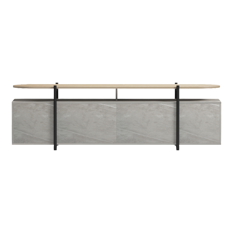 Komodinë TV Medousa pakoworld sonoma me përfundim mermeri gri-bezhe 160x35.5x50cm