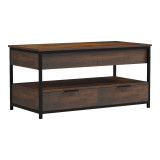 Tavolinë kafeje Lumio pakoworld kafe rustike-metal i zi 100x50x48-53cm