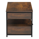 Tavolinë kafeje Lumio pakoworld kafe rustike-metal i zi 100x50x48-53cm