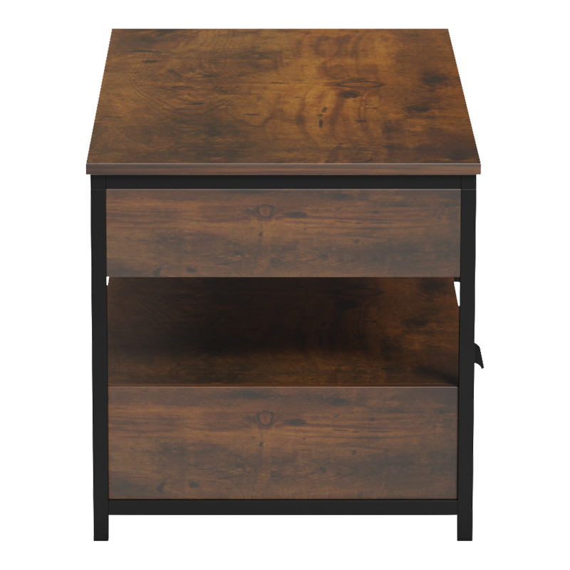 Tavolinë kafeje Lumio pakoworld kafe rustike-metal i zi 100x50x48-53cm