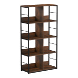 Bibliotekë-Raft Bocklet pakoworld kafe rustike-metal i zi 80x33x149cm