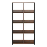 Bibliotekë-Raft Bocklet pakoworld kafe rustike-metal i zi 80x33x149cm