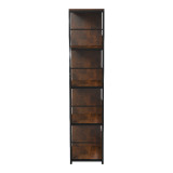 Bibliotekë-Raft Bocklet pakoworld kafe rustike-metal i zi 80x33x149cm