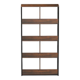 Bibliotekë-Raft Bocklet pakoworld kafe rustike-metal i zi 80x33x149cm