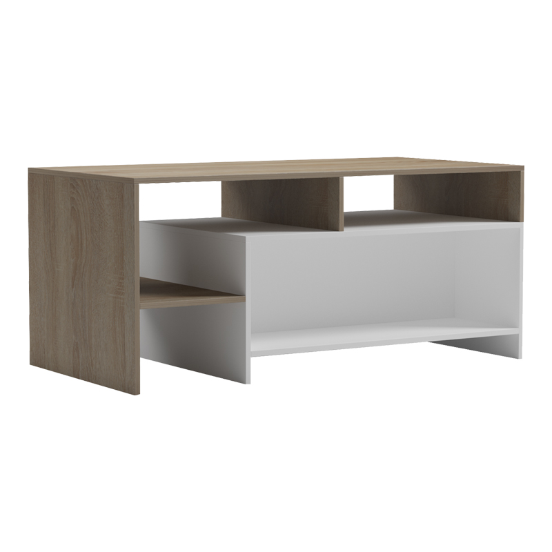 Tavolinë kafeje Consa pakoworld sonoma - e bardhë 120x60x52.8cm