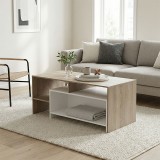Tavolinë kafeje Consa pakoworld sonoma - e bardhë 120x60x52.8cm