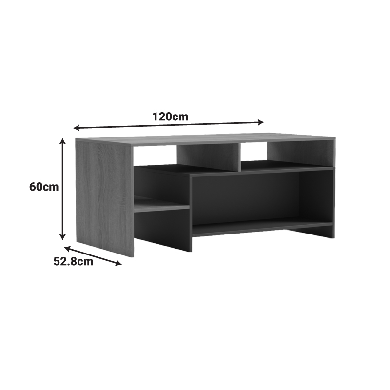 Tavolinë kafeje Consa pakoworld sonoma - antracit 120x60x52.8cm