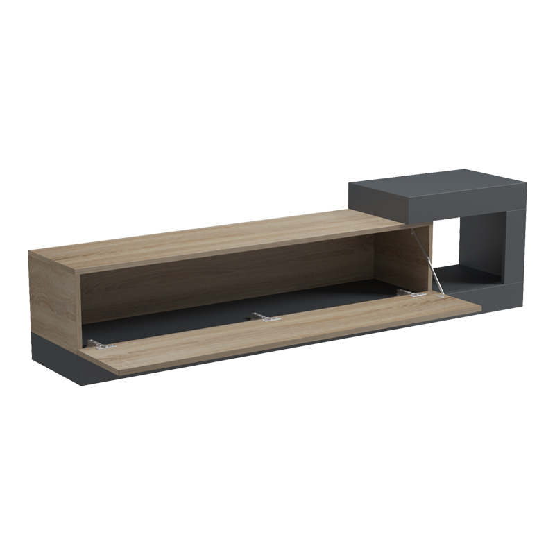 Kabinë TV e montuar në mur Flato pakoworld sonoma-antracit 150x29.5x38.5cm