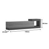 Kabinë TV e montuar në mur Flato pakoworld sonoma-antracit 150x29.5x38.5cm