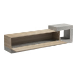 Dollap TV i montuar në mur Flato pakoworld sonoma-gri bezhë me pamje mermeri 150x29.5x38.5cm