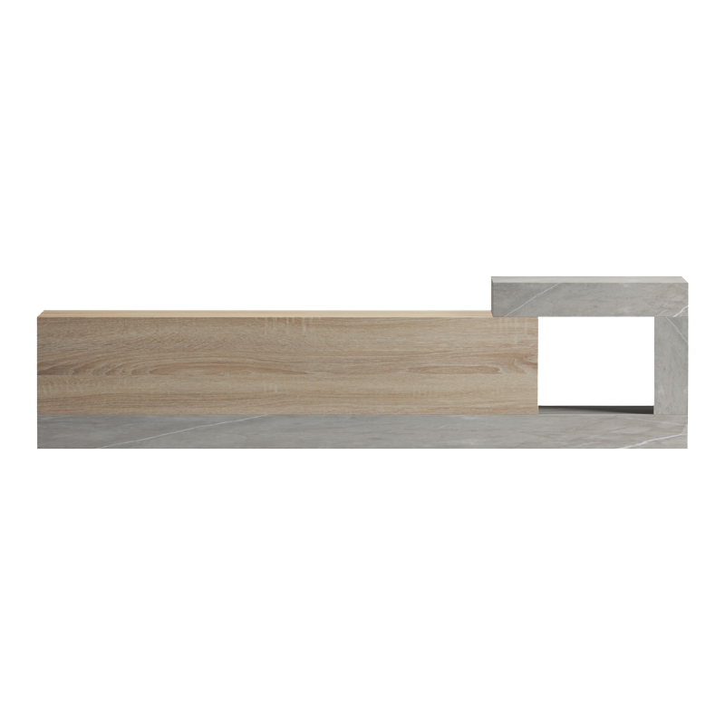 Dollap TV i montuar në mur Flato pakoworld sonoma-gri bezhë me pamje mermeri 150x29.5x38.5cm