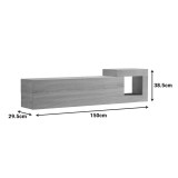 Dollap TV i montuar në mur Flato pakoworld sonoma-gri bezhë me pamje mermeri 150x29.5x38.5cm