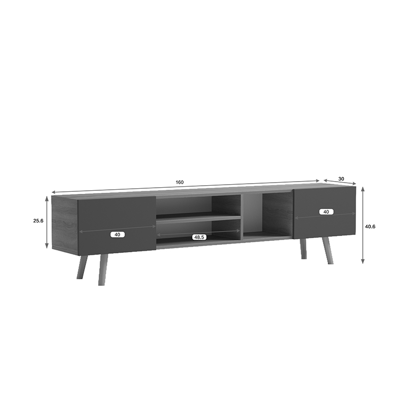 Kabinet TV Osclo pakoworld sonoma-antracit 160x30x41cm