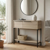 Konsolë Nordic pakoworld në nuancë sonoma-e zezë 90x29.5x76cm