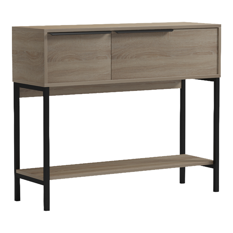 Konsolë Nordic pakoworld në nuancë sonoma-e zezë 90x29.5x76cm