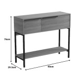 Konsolë Nordic pakoworld në nuancë sonoma-e zezë 90x29.5x76cm