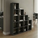 Bibliotekë Scala pakoworld antracit 129.5x29x129.5cm