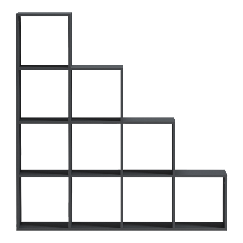 Bibliotekë Scala pakoworld antracit 129.5x29x129.5cm