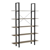 Bibliotekë-Raft Loftie pakoworld sonoma-metal i zi 126x28x165cm