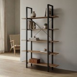 Bibliotekë-Raft Loftie pakoworld sonoma-metal i zi 126x28x165cm