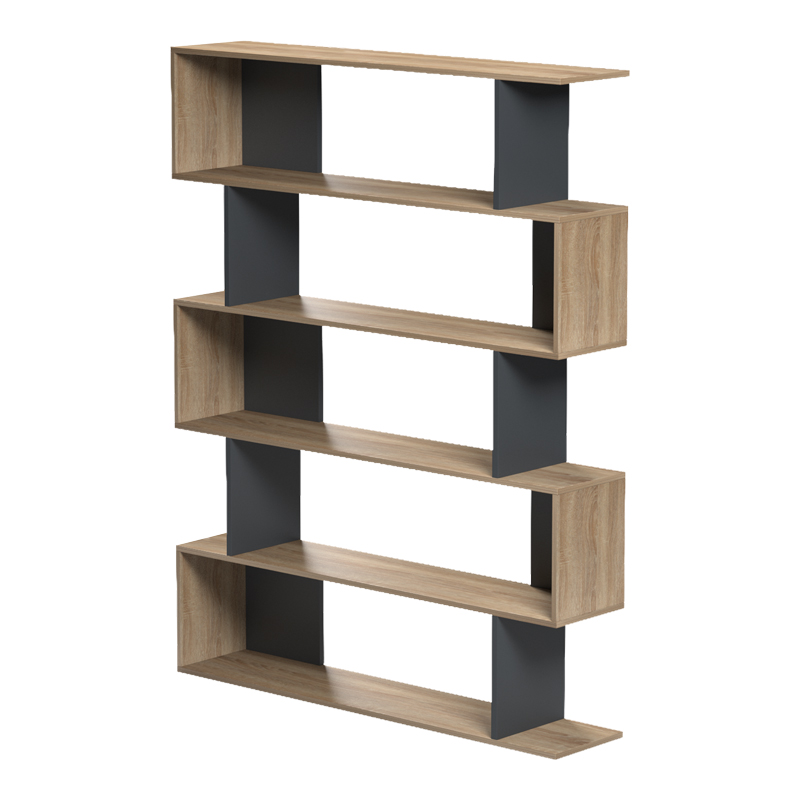 Bibliotekë Tetri pakoworld sonoma-antracit 121.8x25.4x158.8cm