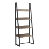 Bibliotekë-raft Alfa pakoworld SONOMA-metal i zi 75x36x185cm