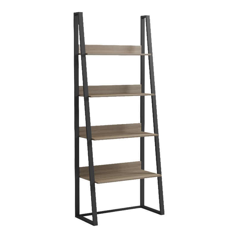 Bibliotekë-raft Alfa pakoworld SONOMA-metal i zi 75x36x185cm