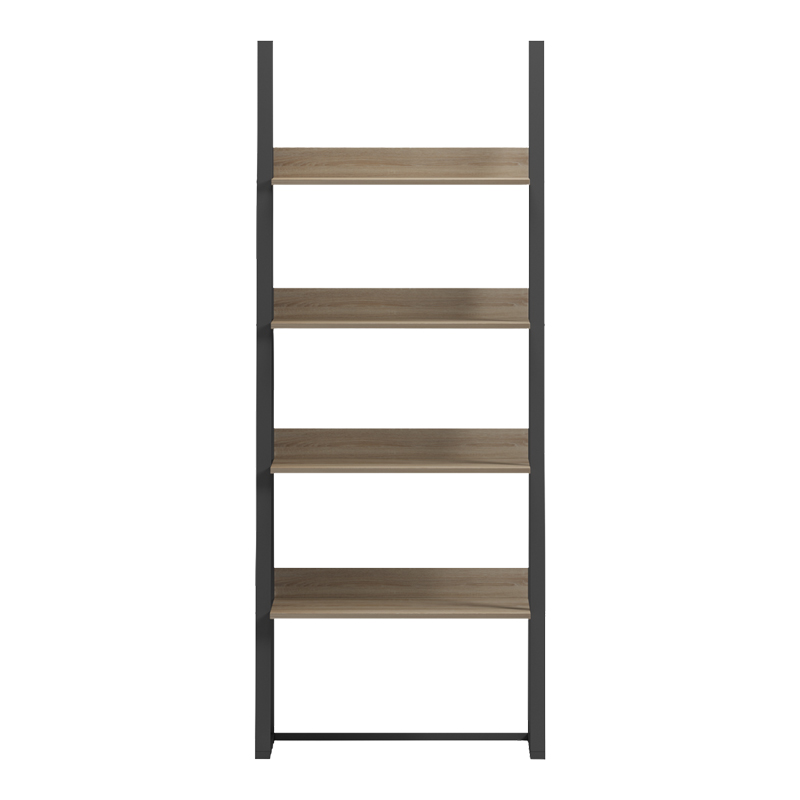 Bibliotekë-raft Alfa pakoworld SONOMA-metal i zi 75x36x185cm