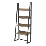 Bibliotekë-raft Alfa pakoworld SONOMA-metal i zi 75x36x185cm