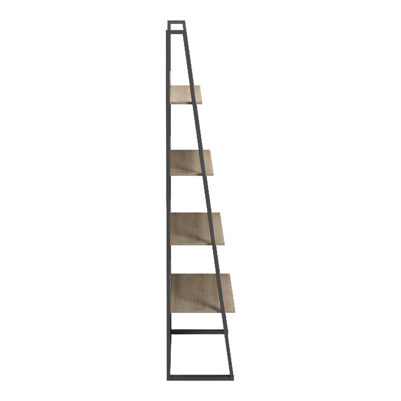 Bibliotekë-raft Alfa pakoworld SONOMA-metal i zi 75x36x185cm