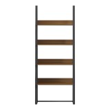 Bibliotekë-raft Alfa pakoworld arrë-metal i zi 75x36x185cm