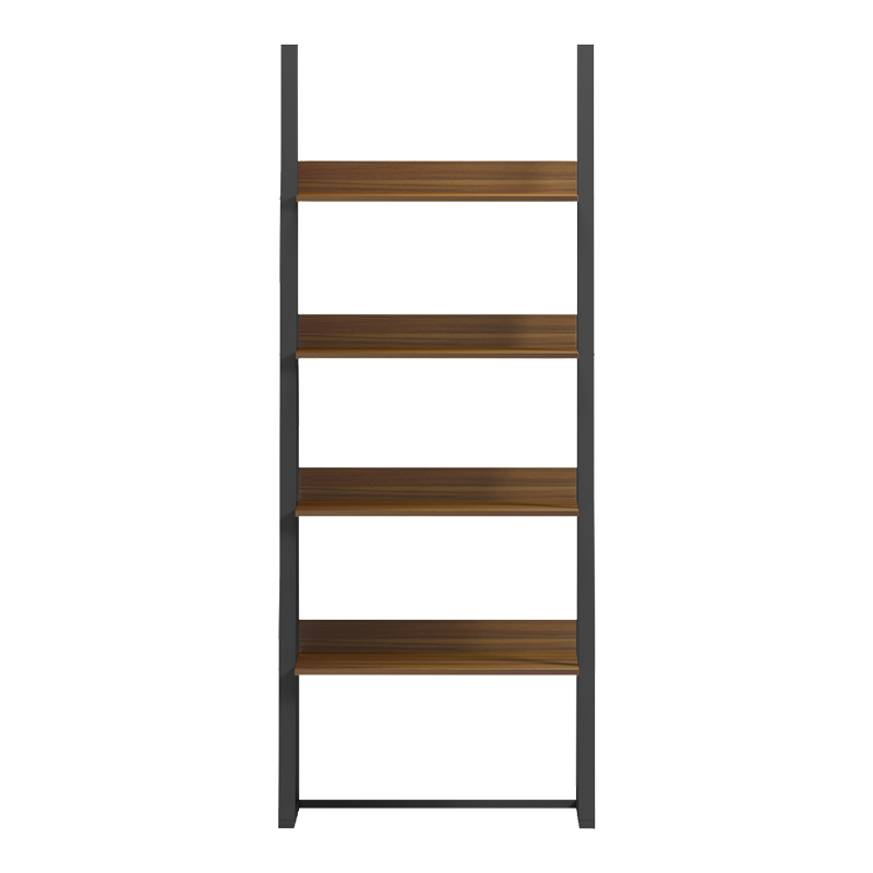 Bibliotekë-raft Alfa pakoworld arrë-metal i zi 75x36x185cm