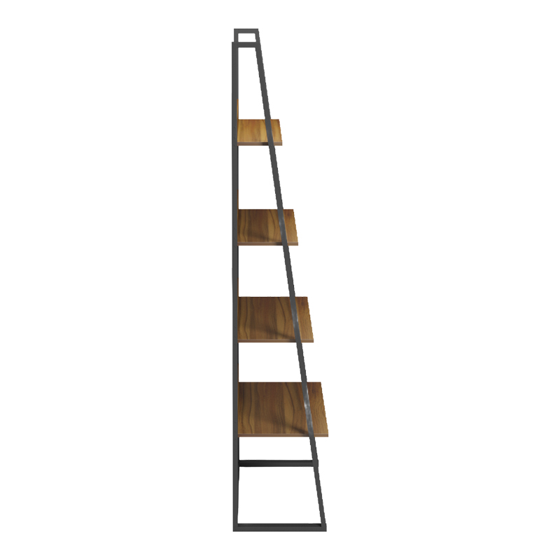 Bibliotekë-raft Alfa pakoworld arrë-metal i zi 75x36x185cm