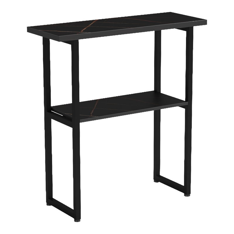 Konsolë Solain pakoworld efekt mermeri i zi-metal i zi 79x29x85cm
