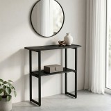 Konsolë Solain pakoworld efekt mermeri i zi-metal i zi 79x29x85cm