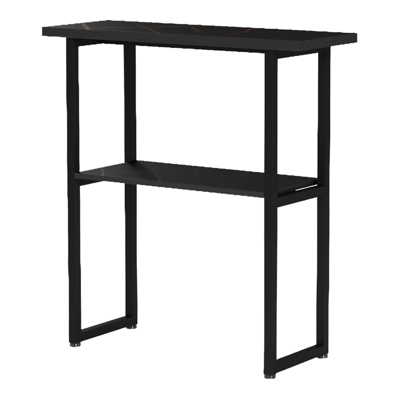 Konsolë Solain pakoworld efekt mermeri i zi-metal i zi 79x29x85cm