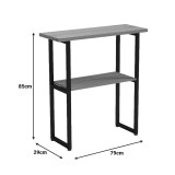 Konsolë Solain pakoworld efekt mermeri i zi-metal i zi 79x29x85cm