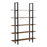 Bibliotekë-Raft Varous pakoworld arrë-metal i zi 120x28x180cm