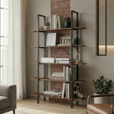 Bibliotekë-Raft Varous pakoworld arrë-metal i zi 120x28x180cm
