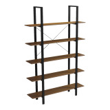 Bibliotekë-Raft Varous pakoworld arrë-metal i zi 120x28x180cm