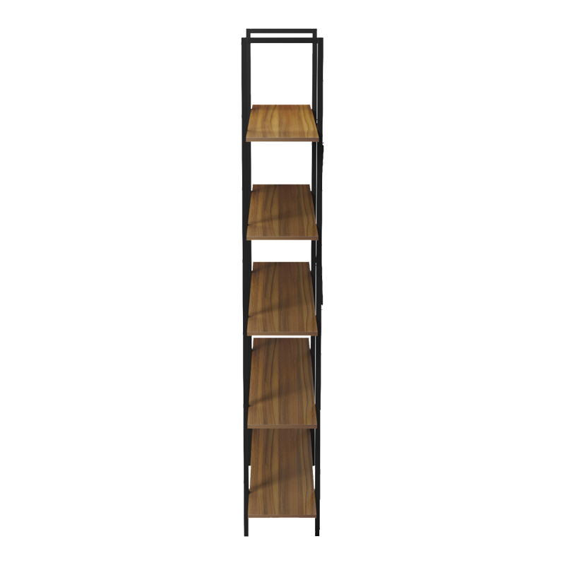 Bibliotekë-Raft Varous pakoworld arrë-metal i zi 120x28x180cm