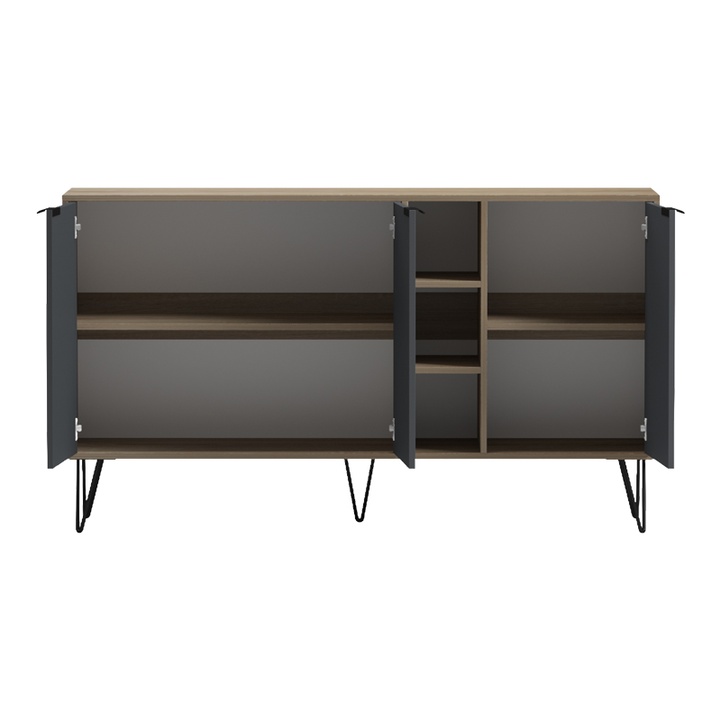Bufe Balain pakoworld sonoma-antracit 142x35.5x83cm