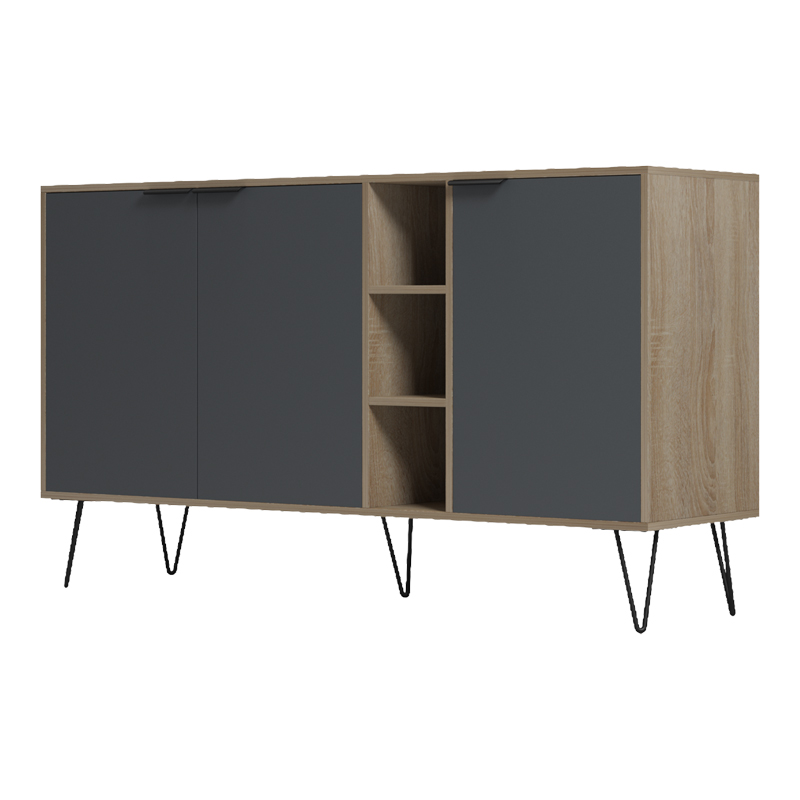 Bufe Balain pakoworld sonoma-antracit 142x35.5x83cm
