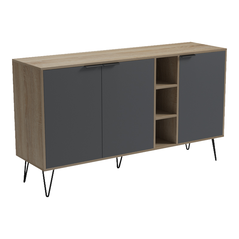 Bufe Balain pakoworld sonoma-antracit 142x35.5x83cm