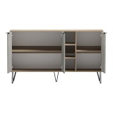 Bufe Balain pakoworld sonoma-gri beix me pamje mermeri 142x35.5x83cm