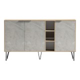 Bufe Balain pakoworld sonoma-gri beix me pamje mermeri 142x35.5x83cm