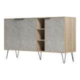 Bufe Balain pakoworld sonoma-gri beix me pamje mermeri 142x35.5x83cm