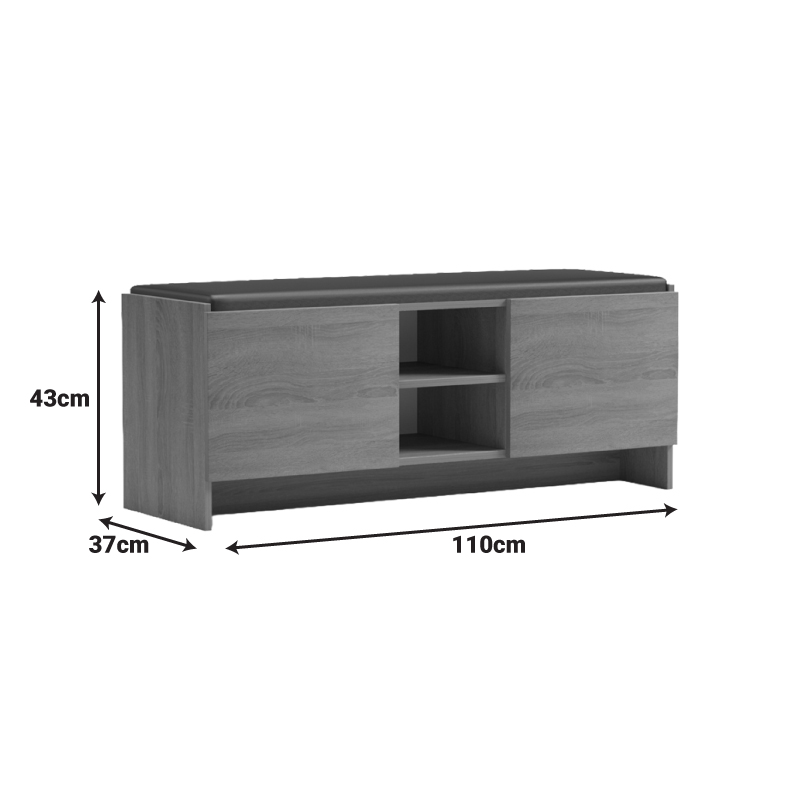 Mobilje hyrjeje stol-raft këpucësh Zulla pakoworld 10 palë SONOMA-black 110x37x43cm