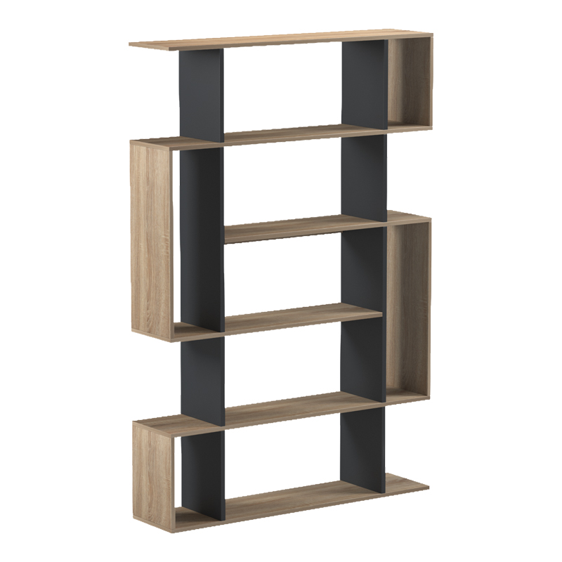 Bibliotekë Mito pakoworld sonoma-antracit 108.5x25x161cm