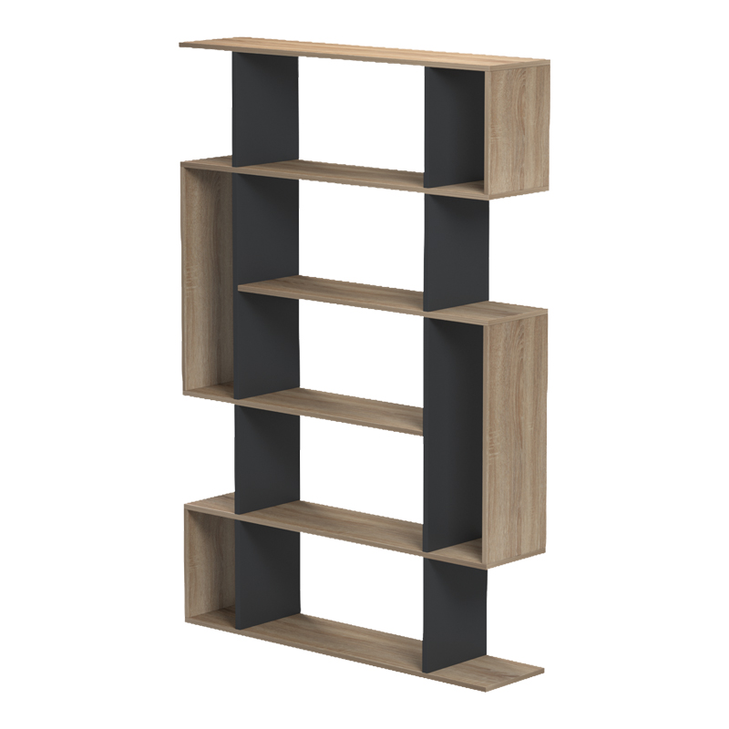Bibliotekë Mito pakoworld sonoma-antracit 108.5x25x161cm